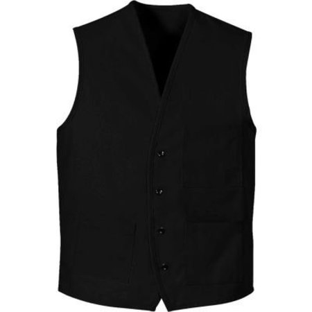 VF IMAGEWEAR Chef Designs Button-Front Vest, Black, Polyester/Cotton, XL 1360BKRGXL